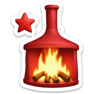 Hearth red with stars  sticker