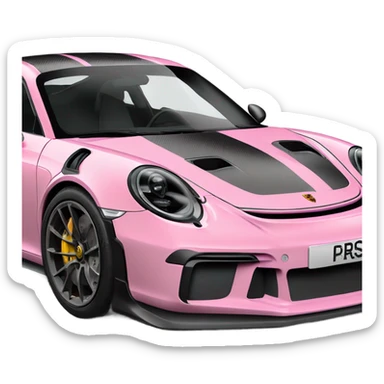 2024 Porsche 911 GT3RS, Pink with carbon fiber accents sticker