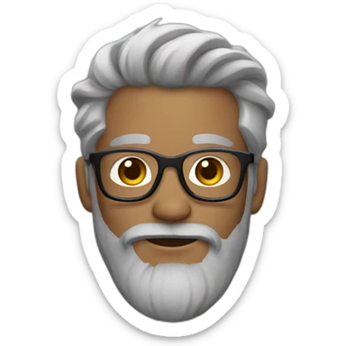 Skater with a gray hipster beard and gray hair sticker