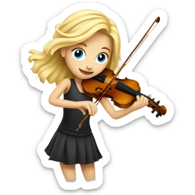 blond girl playing a violin sticker