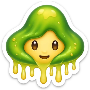 a slimy yellow-green stain sticker