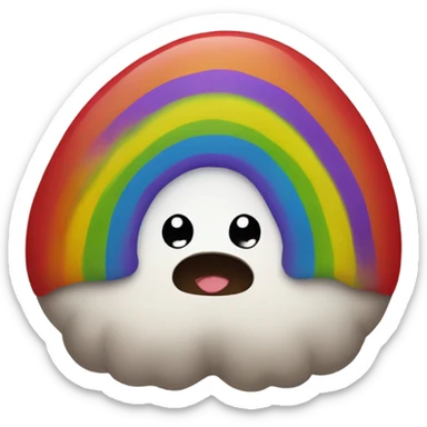 Rainbow poop with feet sticker