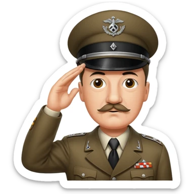 Hitler saluting nazi and smaller mustache  sticker