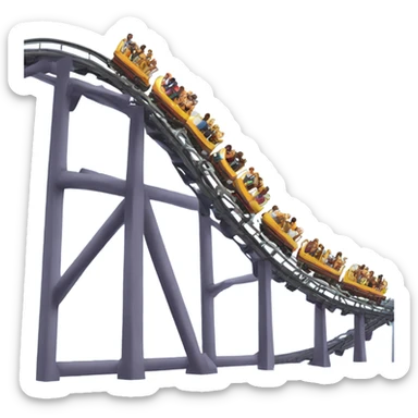 Roller coaster going up and down sticker