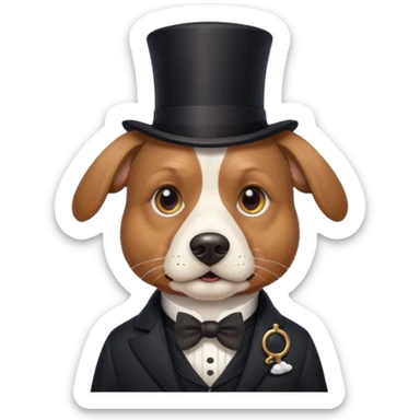 dog gentleman sticker