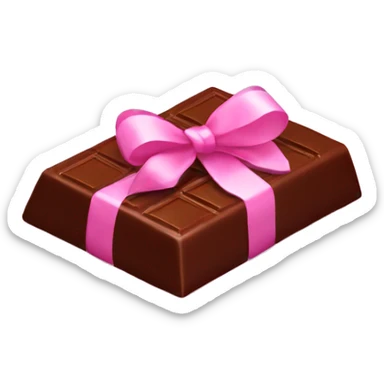 Pink chocolate bar with ribbon  sticker
