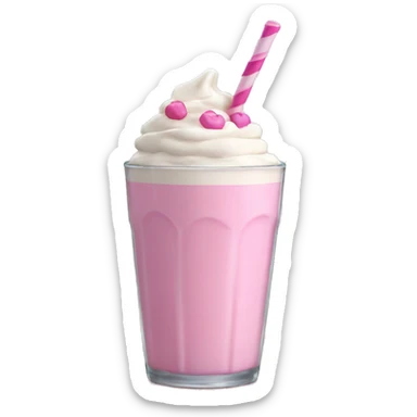 pink milkshake in milkshake glass sticker