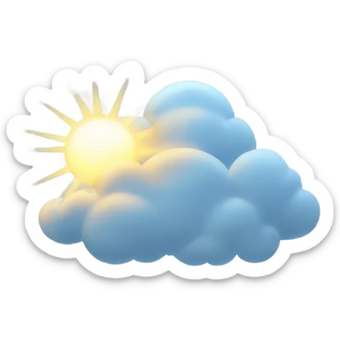 Cloudy day with sun filtering thru  sticker