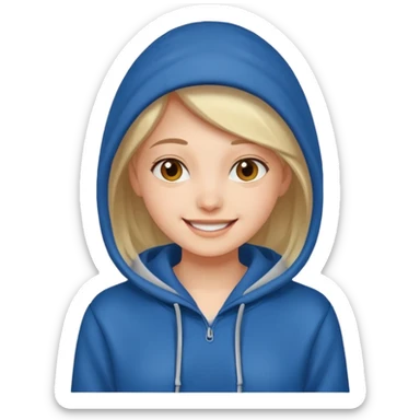 happy girl wearing hoodie sticker