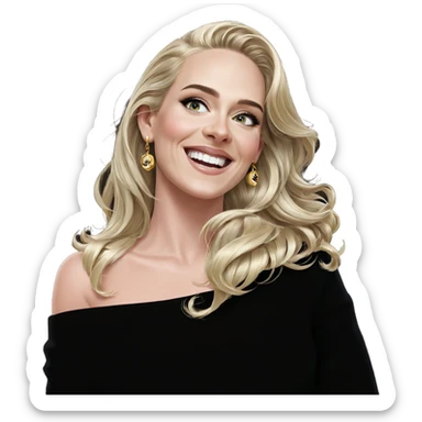 blonde girl with jewelry smile sticker