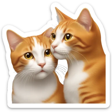 Un chat roux qui se bat avec un chat roux plus grand  sticker