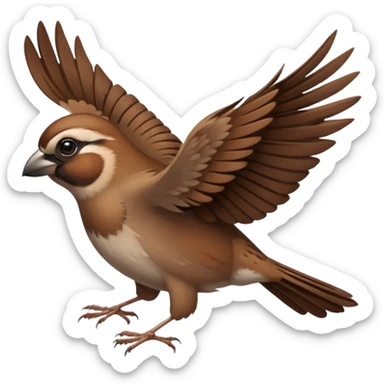 a sparrow starting to take off sticker