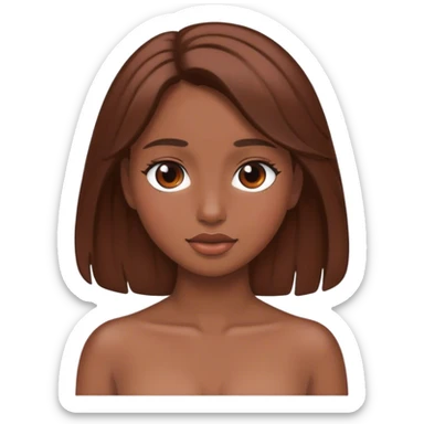 Girl with brown hair and bronze skin  sticker