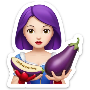 Snow white with eggplant sticker
