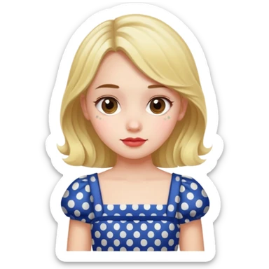 polka dots girl white sticker
