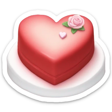 red heart shaped cake sticker