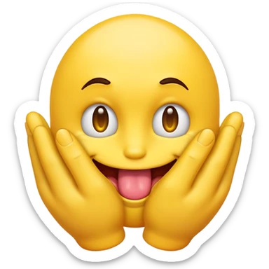 Emoji rubbing his hands with a really devious look on his face. tongue out.  sticker