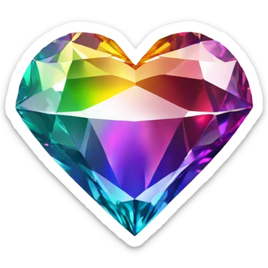 Heart shaped 56-carat rainbow diamond sticker