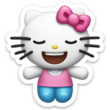 hello kitty emoji, laughing  sticker