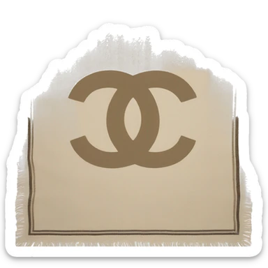 Chanel logo scarf beige wool sticker