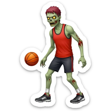 sportmen zombie full body and sport item sticker