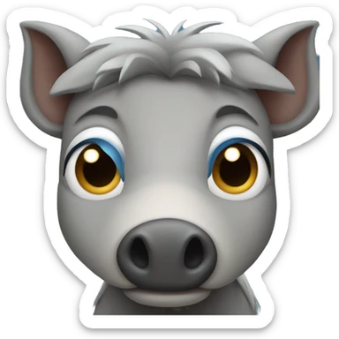 a grey boar with blue eyes sticker