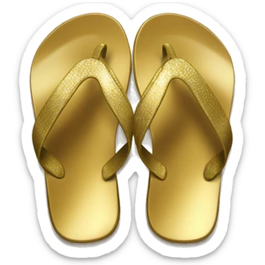 Realistic metallic gold flip flops. sticker