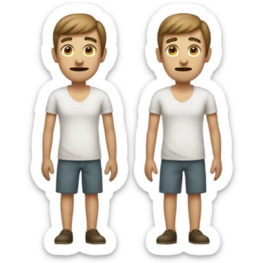 Standing man emoji but he’s got a sad face  sticker