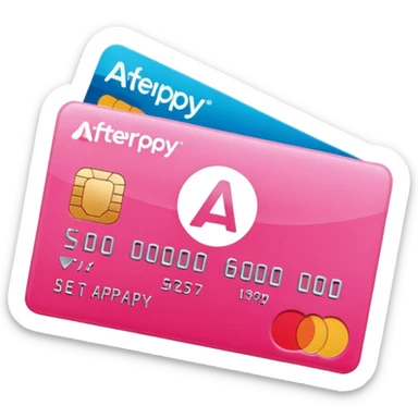 pink afterpay word on a credit card sticker