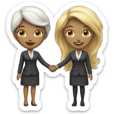 two white business women with different hair colors shaking hands sticker