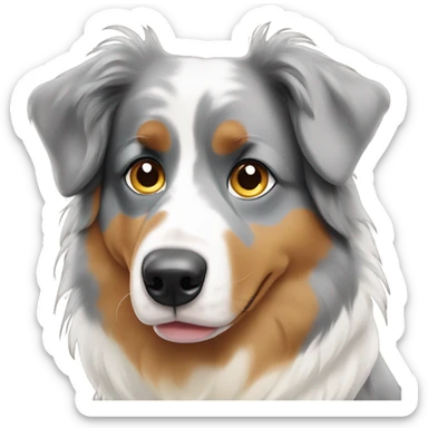 sad australian shepherd  sticker