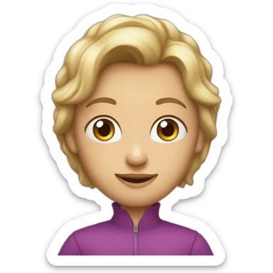 дівчинка з каріми очима та світлими волосами каре sticker