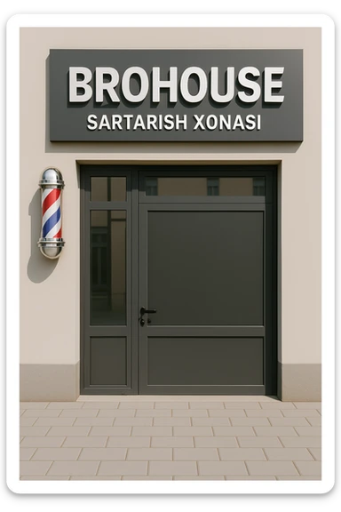 shu sartarosh xonani eshigi yopiq xolatda chizib bergin sticker