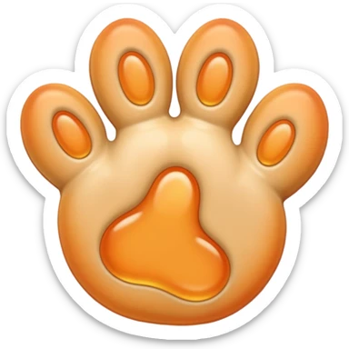 a very light pale pastel apricot pawprint sticker