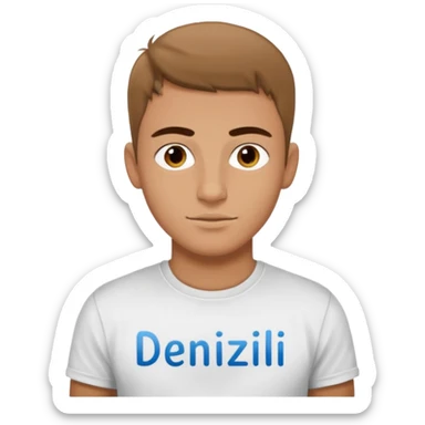 Junge südländisch, mit T-Shirt, DENIZLI Schrift  sticker