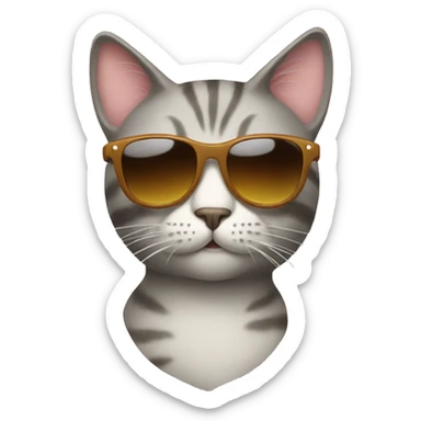 Cat with sunglasses sticker