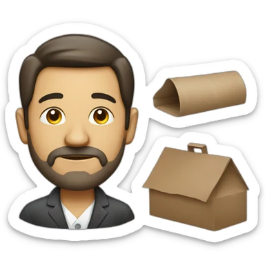 half of homeless and half of businessmen sticker