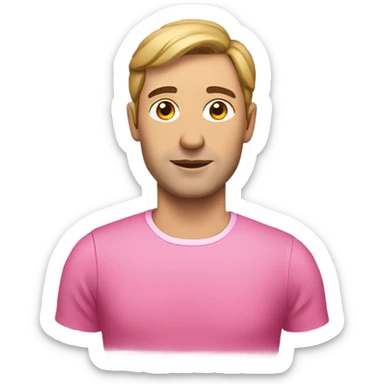 european man wearing a pink woman dress sticker