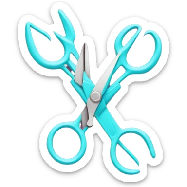 Uppercase V made out of scissors. Make it super clear it’s a V and not just scissors  sticker