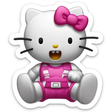 brutal pumped up hello kitty sticker