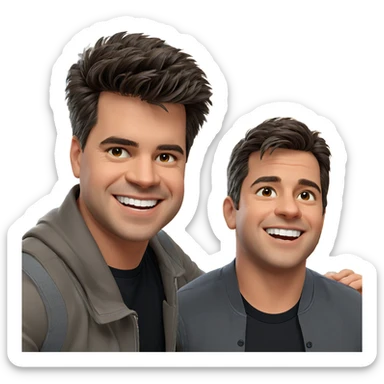 boys having fun indoors sticker