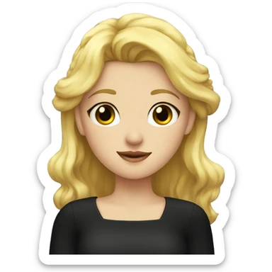 Blonde girl with a crown and a black Soot-cut blouse sticker
