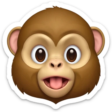 monkey with eyes closed sticking out tongue sticker