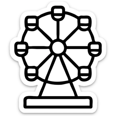 simple and clear icon of a wheel ride sticker