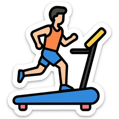 sportsman running on thr treadmill sticker