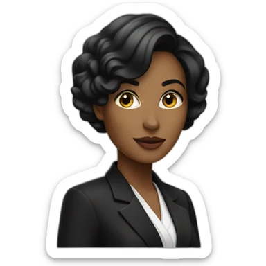 Posh-woman-with-black-suit-ready-to-collaborate sticker