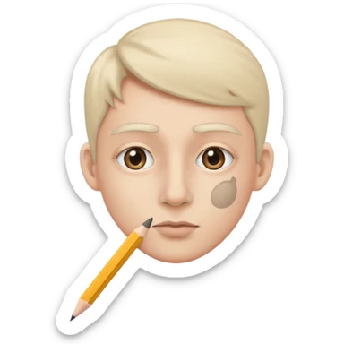 A person with 15 IQ The nose hás an Pencil over it sticker