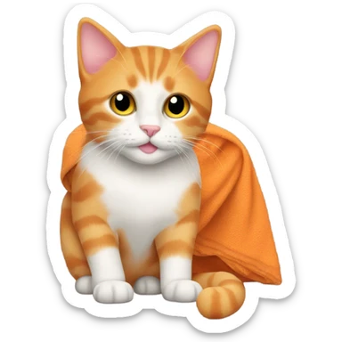 orange cat with link blanket sticker