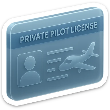 modern private pilot license with a sleek blue and white color scheme and subtle gradients sticker