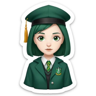 Pansy Parkinson in harry potter, wear hogwarts slytherin uniform sticker